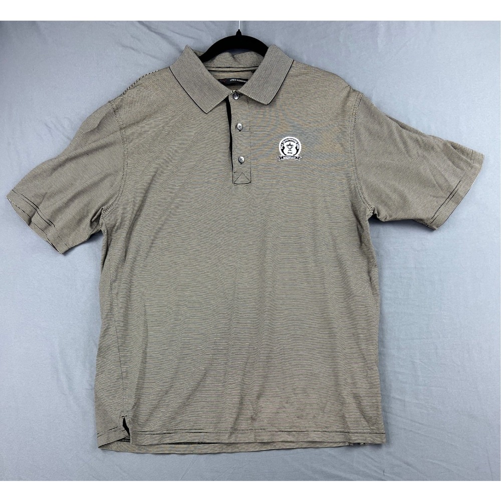 Greg Norman Polo Mens L 2006 PGA Championship Medinah Stripe Black White Good